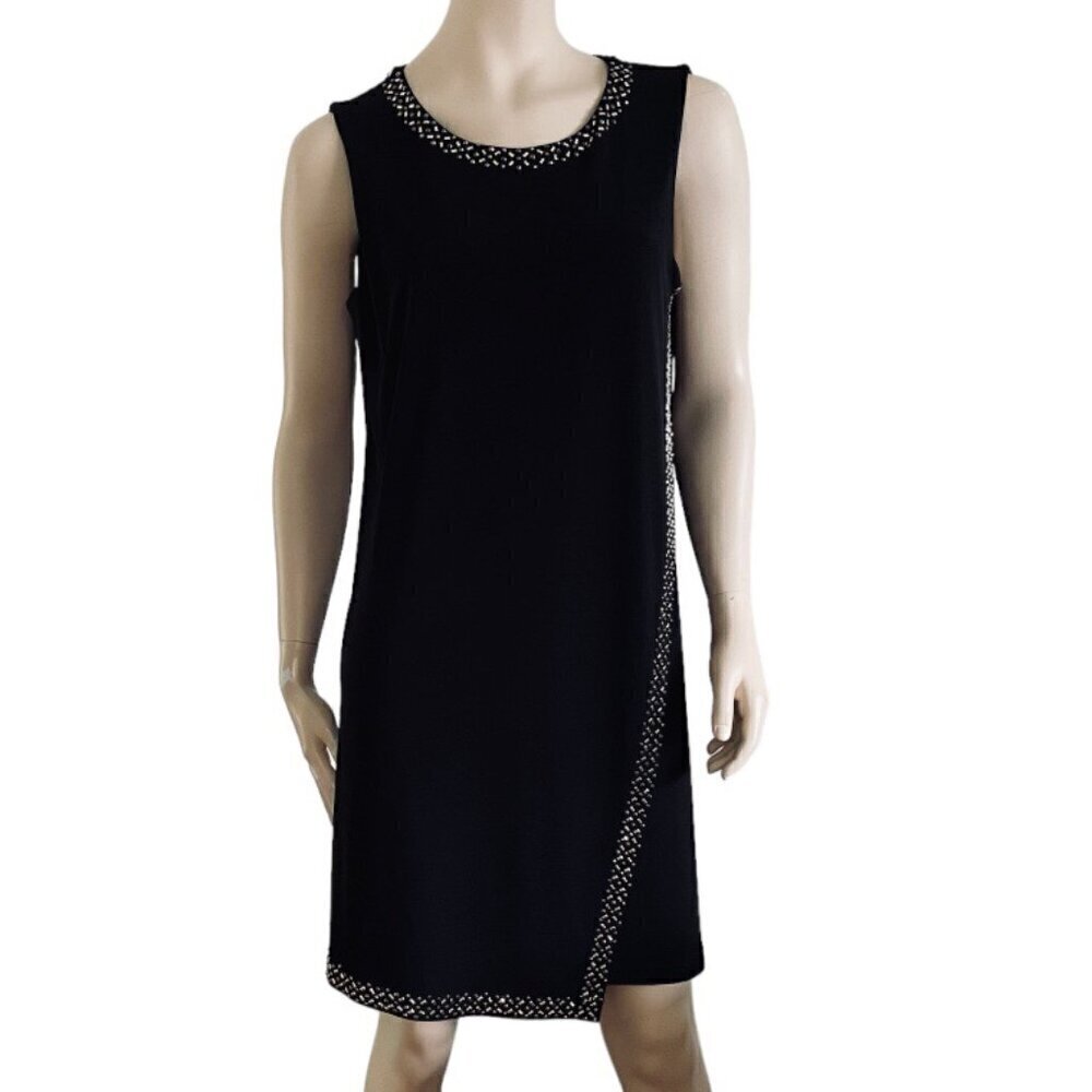 Calvin Klein Faux Wrap Studded Sleeveless Dress Sz 12